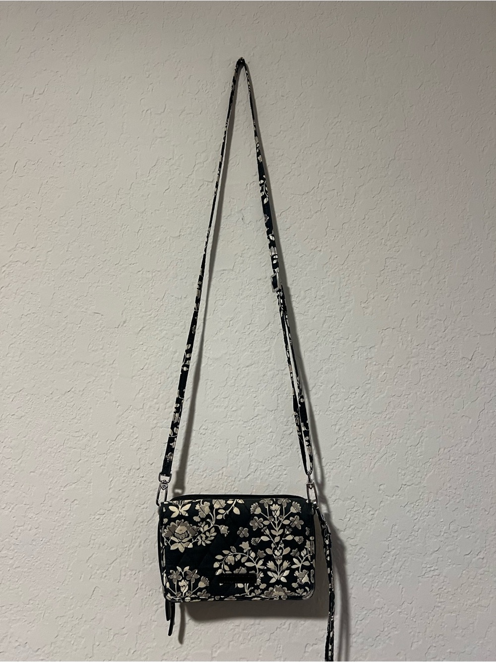Vera Bradley Retired “Chandelier Noir” Quilted RFID Blocking Crossbody Wristlet